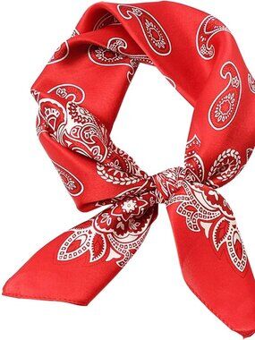 Satin Bandanas Head A13 Red Scarf Women Lightweight Silk Hair Wrap Sleep Scarf